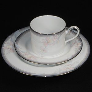 Tea cup, bread & salad plate set. Noritake 3788 Evening Mood